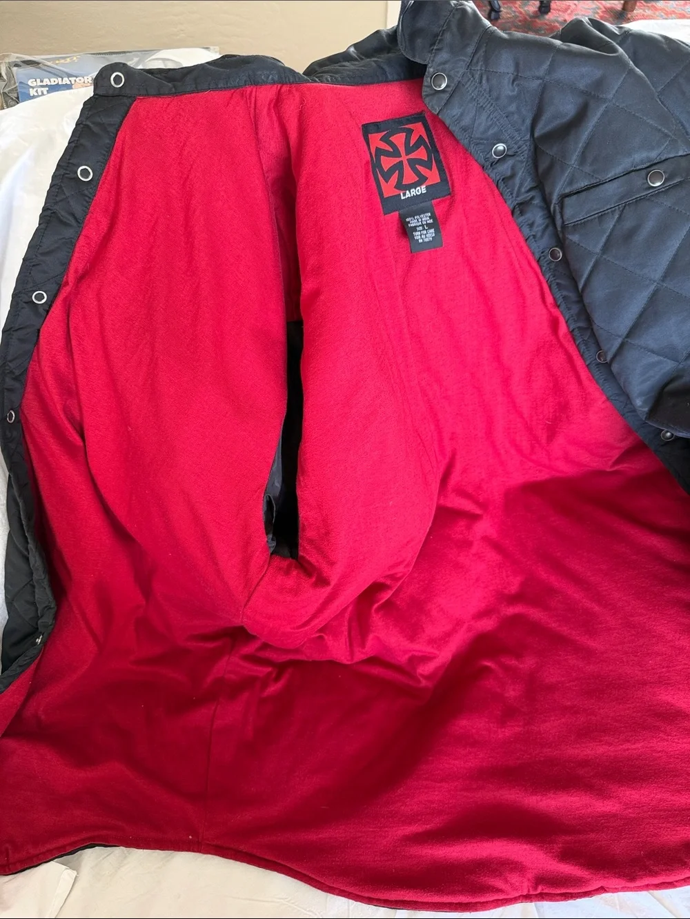 Independent Track Company Black Quilted with Red Lining Lightweight Jacket